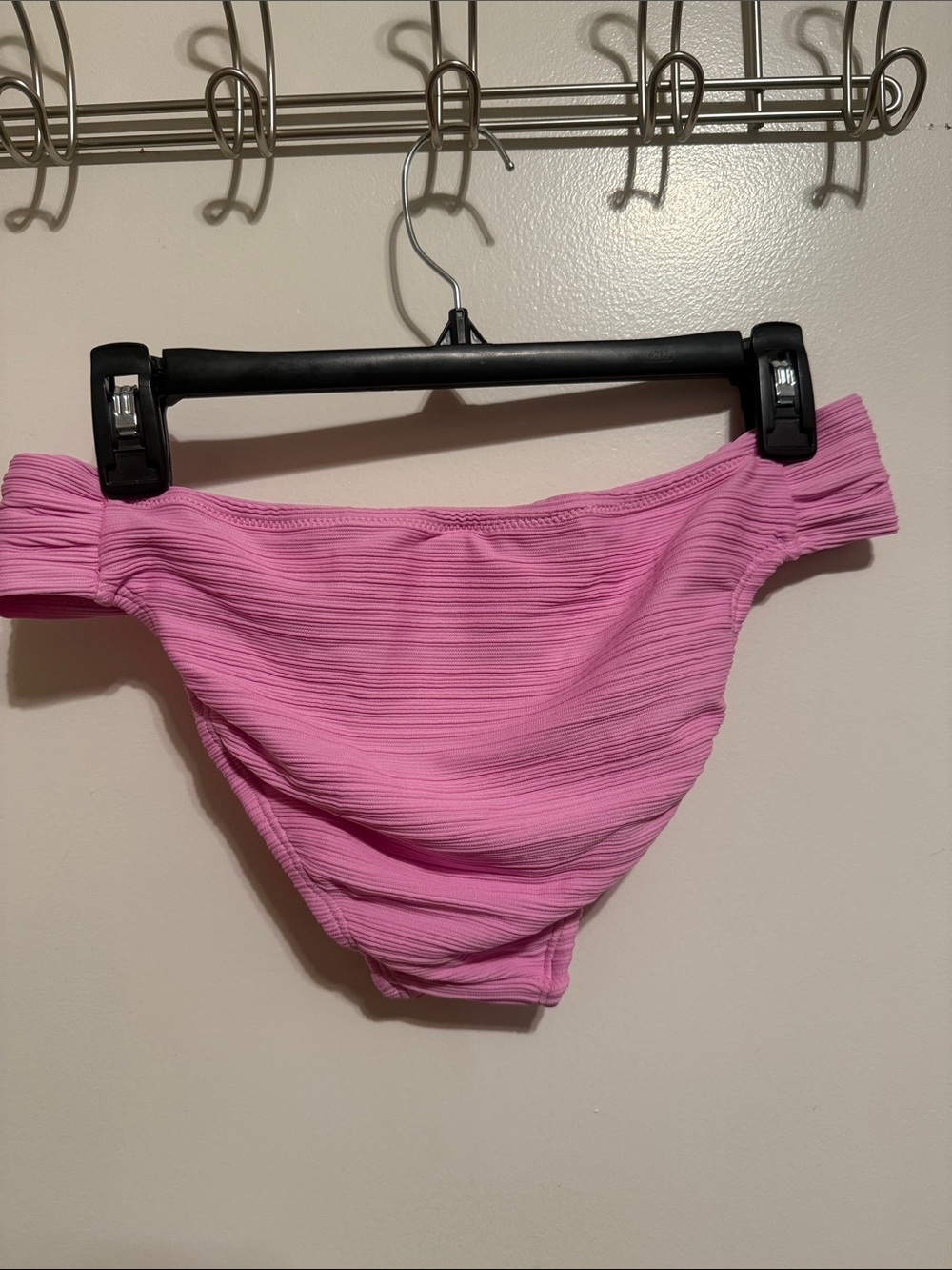 Jessica Simpson Low Rise Ribbed Pink Bikini Bottom - Picture 4 of 6